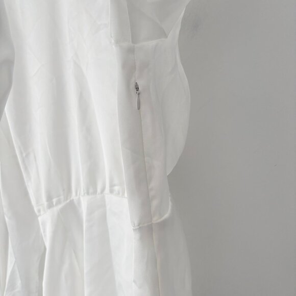 Zara Satin Effect Wrap Mini Dress Long Sleeve White Blogger Fav Size Small - Picture 7 of 9